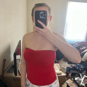 Ambiance Apparel Women's Red Crop-top